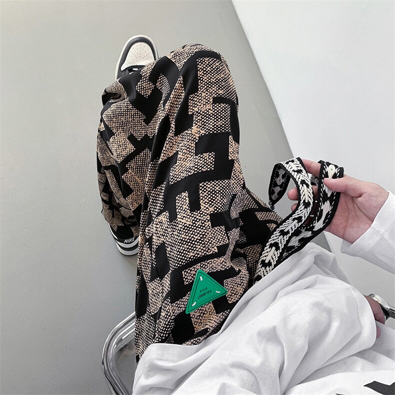 冰丝九分裤男中性风抖音港风8分裤休闲裤有套装K8732P40控68，男装休闲套装，星座227-7