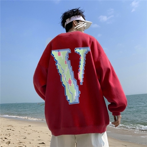 秋季宽松大码港风像素v印花圆领卫衣WY118-特p28（抖音不可售）图片