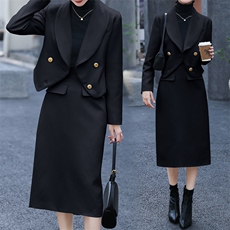 职业套装女2023春秋新款时尚气质女神范高级感小西装半身裙两件套，女装套装/套裙，火爆靓佳人