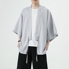 2025风时尚夏季冰丝垂感宽松七分袖防晒服男半袖风衣222特p25，男装风衣，星座815（原A203）
