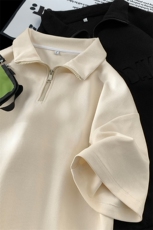 量大优供视频半高领拉链短袖t恤polo衫男KT200-特P25，男装Polo衫，电商B371