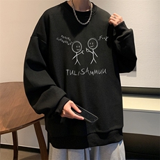 华夫格卫衣圆领卫衣男大码长袖t恤男外套HW76302-P30加绒款-P40，男装卫衣，电商A040