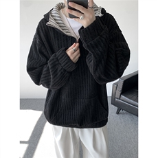 WY10183-特P52加绒特P62雪尼尔撞色连帽卫衣设计感重磅大码外套，女装短外套，电商A059