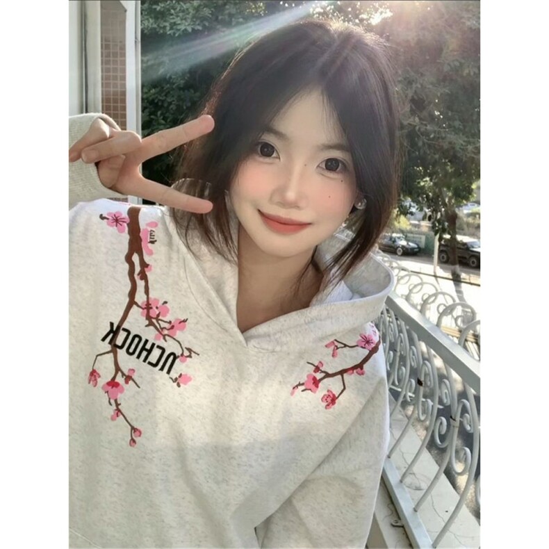 5413-P48美式复古刺绣百搭重工设计感连帽卫衣外套,女装卫衣/绒衫,星座617A-2