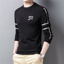 Z2081男士2023年秋冬新款长袖圆领羊毛针织衫休闲打底衫P70图片