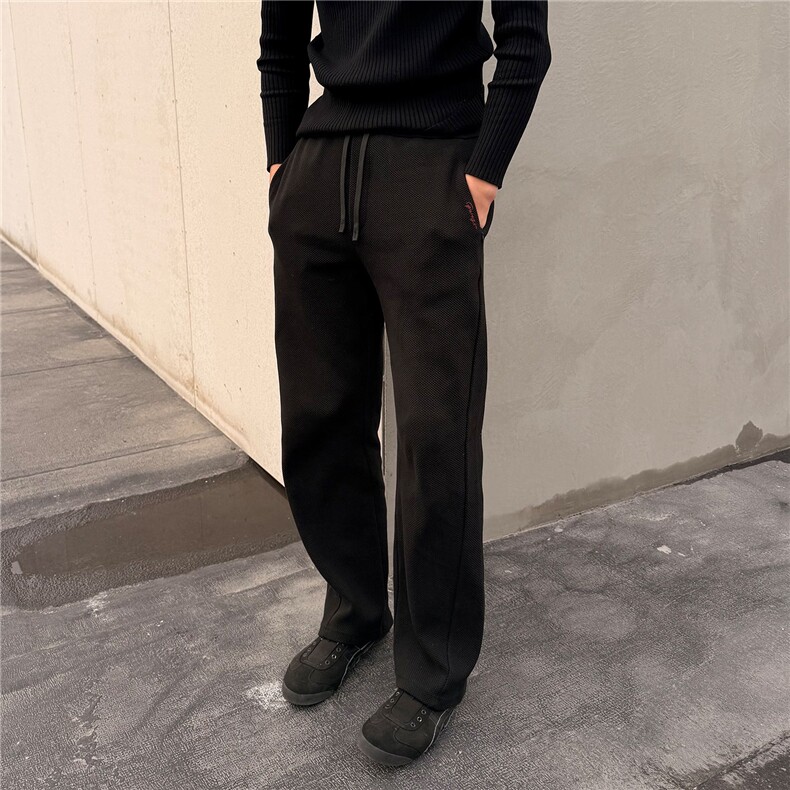 网图美式休闲400g蜂窝红标刺绣休闲裤基础直筒长裤Z01特P50，男装休闲裤，电商A335-1（原A458）