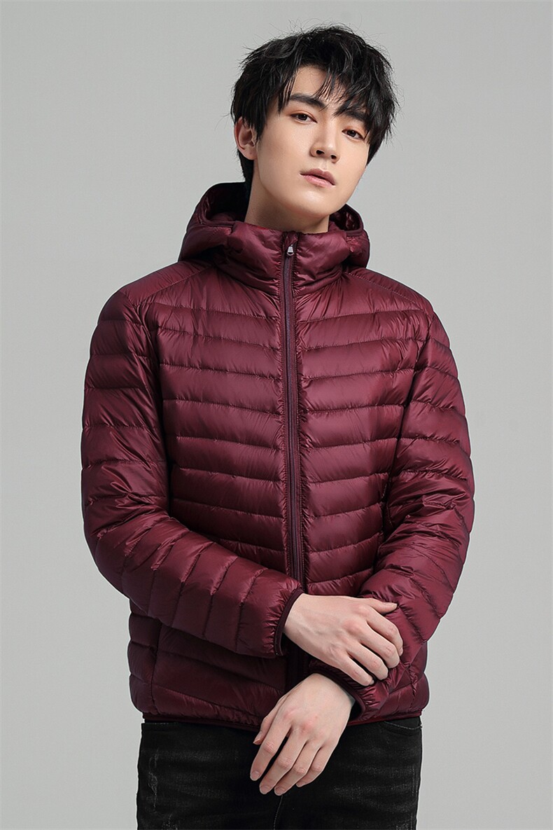 常年货中青年90绒轻薄连帽羽绒服外套男秋冬休闲羽绒轻便外套,男装羽绒服,钱塘723