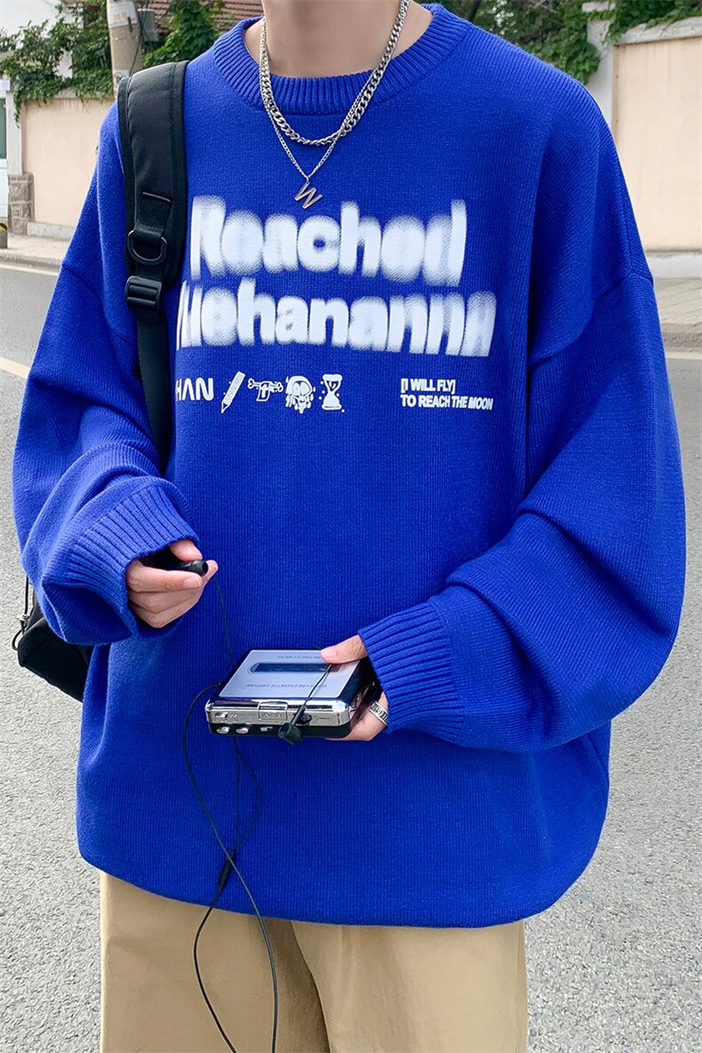 抖音供货、现货非烫画秋冬圆领毛衣宽松打底衫D223A-MY2201-P55,男装针织衫/毛衣,电商019-1