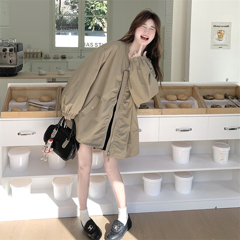 新款韩版工装风个性袖子宽松大版外套2C050-1212-P150-K228,女装短外套,2C050