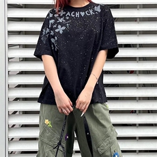 万针全刺绣工艺抖音得物高品质260克重磅纯棉双纱美式高街短袖T恤，男装T恤，电商A486