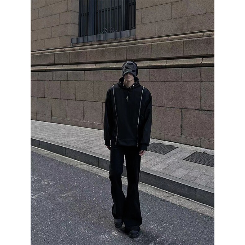 博主图垫肩cleanfit卫衣男连帽重磅外套设计感小众WYB03-P65,男装卫衣,星座1007（原301D）