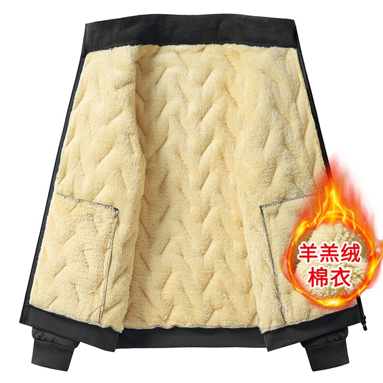 1018新款MY753-P35加绒爸爸装羽绒棉服羊羔绒加厚冬御寒保暖棉衣,男装棉衣,星座1018