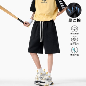 特批P30无差价夏季休闲百搭曼巴棉拼接重磅大码五分短裤男DK5880图片