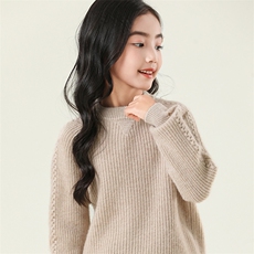 休闲活力时尚简约男女通用山羊绒(羊绒)羊毛春秋冬儿童羊绒衫，童装儿童羊绒衫，艾米娇羊绒