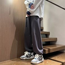 港风秋冬长裤宽松休闲扣带松紧腰束脚卫裤K23303-P40控58，男装休闲裤，星座717