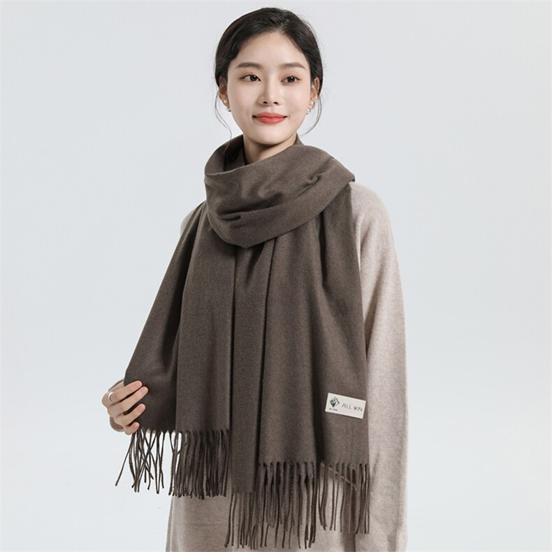 羊绒围巾男女冬季加厚保暖纯色长款披肩两用百搭流苏羊毛高档围脖，围巾，雪迪羊绒