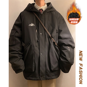 24冬大码防风防水多口袋双板滑雪服男加棉加厚保暖外套M78-P155图片