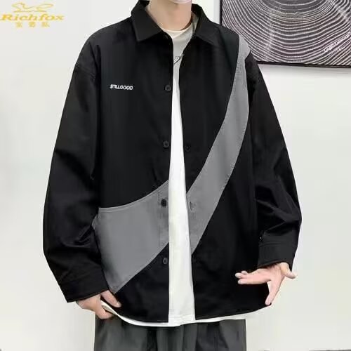 春秋季港风衬衫男士长袖宽松潮流百搭学生韩版休闲衬衫外套情侣装,男装衬衫,星座1210-1