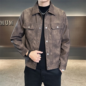店主风 2025秋季新款翻领pu皮皮衣夹克外套男25620-P135 控175图片