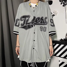 2025夏季新款上衣潮流开衫外套ins街头情侣棒球服短袖衬衫TX109，男装T恤，星座208-5
