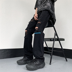 美式高街小众夏季破洞牛仔裤货号K726P60，男装牛仔裤，电商A063