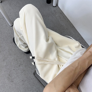 美式高级松紧腰抽绳裤子男小众设计感宽松垂感休闲长裤KZ0123-P38图片