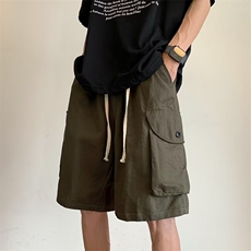 工装短裤男港风潮流大口袋个性帅2024夏季新款ins五分裤K4047-P35，男装休闲裤，星座412-3