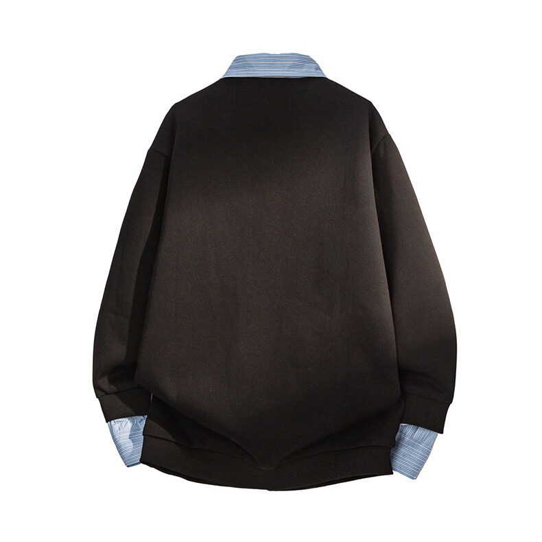 光板卫衣可二开秋季POLO拼色假两件百搭连帽情侣卫衣W6670P55,男装卫衣,电商A247