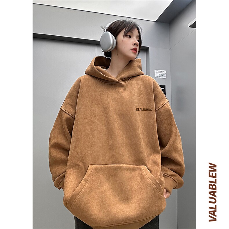 ！麂皮绒连帽卫衣 直播品质重磅400克esa印花JL7108-P45控78图片