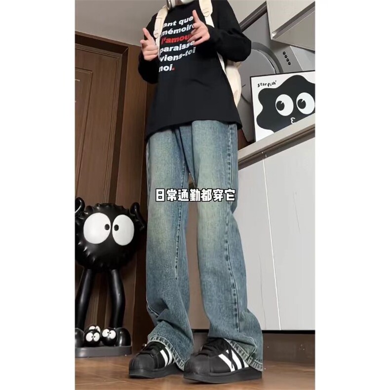 美式高街宽松潮流男款牛仔长裤KZ071 P55图片