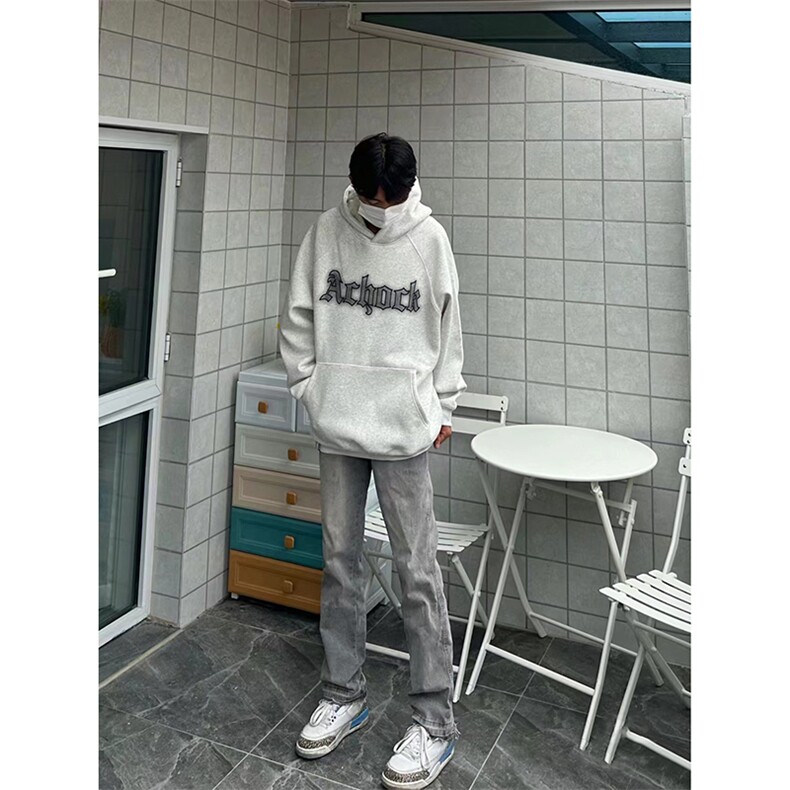 美式高街vibe重工艺水洗水泥灰hiphop弹力牛仔裤货号K2410P55,男装牛仔裤,电商A063
