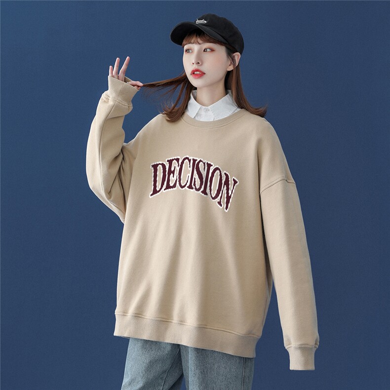 春季小众衣服2024年新款韩版字母宽松显瘦长袖卫衣W167P30控48,男装卫衣,A247A