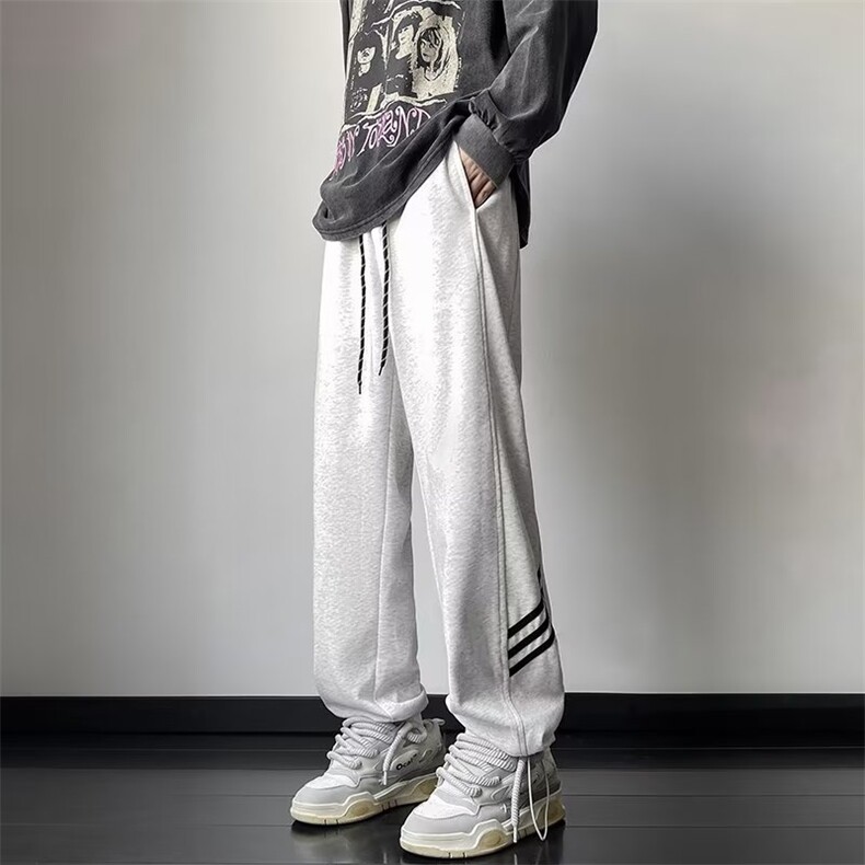 男抽绳束脚条纹休闲运动裤BK06P36,男装休闲裤,星座1116-2