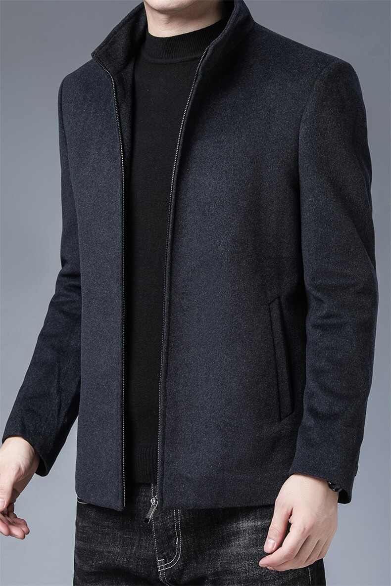 BEN8909钱塘2020-2中年男士冬季厚款简约立领时尚休闲夹克P190,男装夹克,钱塘207-2