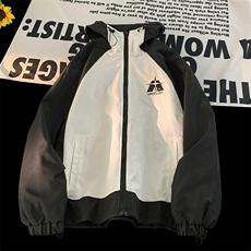 冲锋衣夹克男韩版潮流拼色美式刺绣2023秋冬新款ins外套W5216-P55，男装夹克，星座412-3