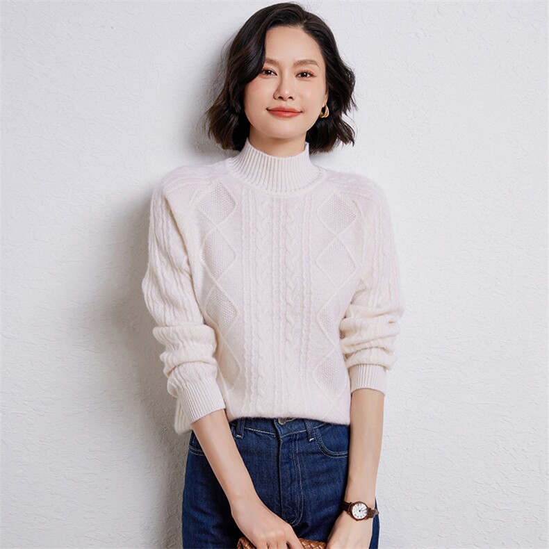 时尚高领羊毛衫女秋冬新款保暖修身显瘦针织毛衣图片