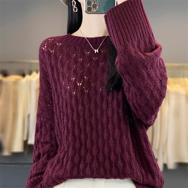 女士羊绒衫10%羊绒60%羊毛秋冬保暖休闲，女装羊绒衫，琳华羊绒