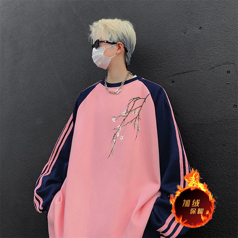 抖音得物供货提供视频秋冬重磅美式宽松织带圆领卫衣0768,男装卫衣,电商A486