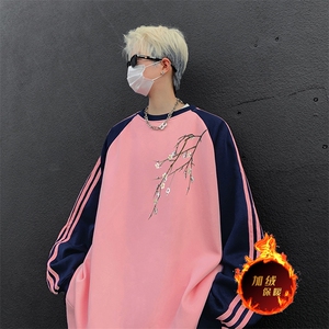 抖音得物供货 提供视频 秋冬重磅美式宽松织带圆领卫衣0768图片