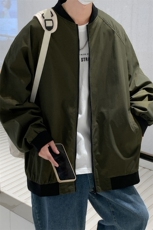 情侣潮大码宽松休闲多色光板夹克棒球服外套潮J7204P30【特价】，男装夹克，电商A007