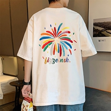T829港风潮牌高街美式短袖T恤男夏季新款宽松半袖ins重磅纯棉体恤，男装T恤，星座304A-1