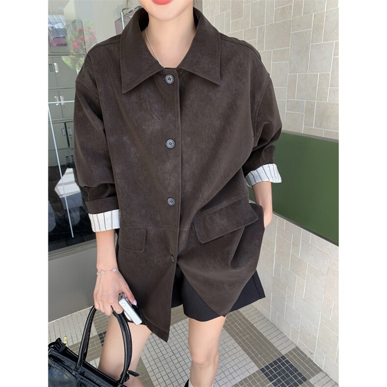 新品休闲宽松PU皮外套5586-P175-K288,女装皮衣,2C275