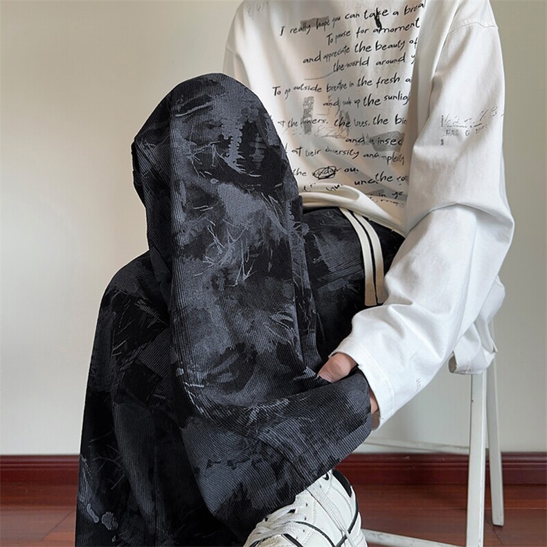 2025秋季新款潮流花色扎染宽松休闲脏脏裤B315-K132-特p35控68,男装休闲裤,电商B315