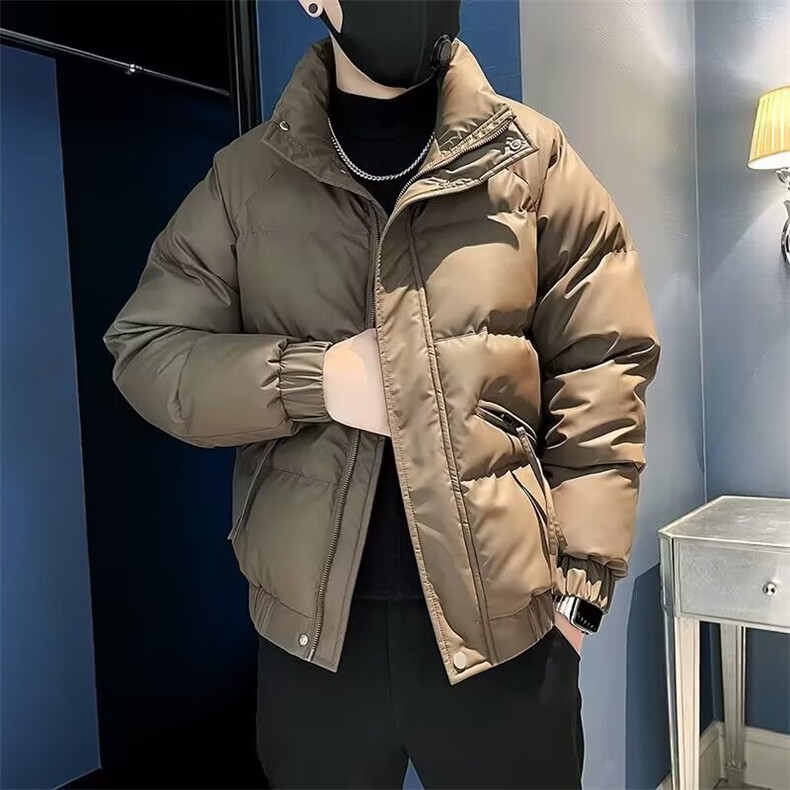 3383痞帅棉衣男款高级感羽绒棉服新款修身潮流工装棉袄外套图片