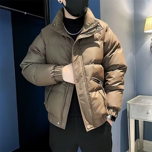 3383痞帅棉衣男款高级感羽绒棉服新款修身潮流工装棉袄外套图片