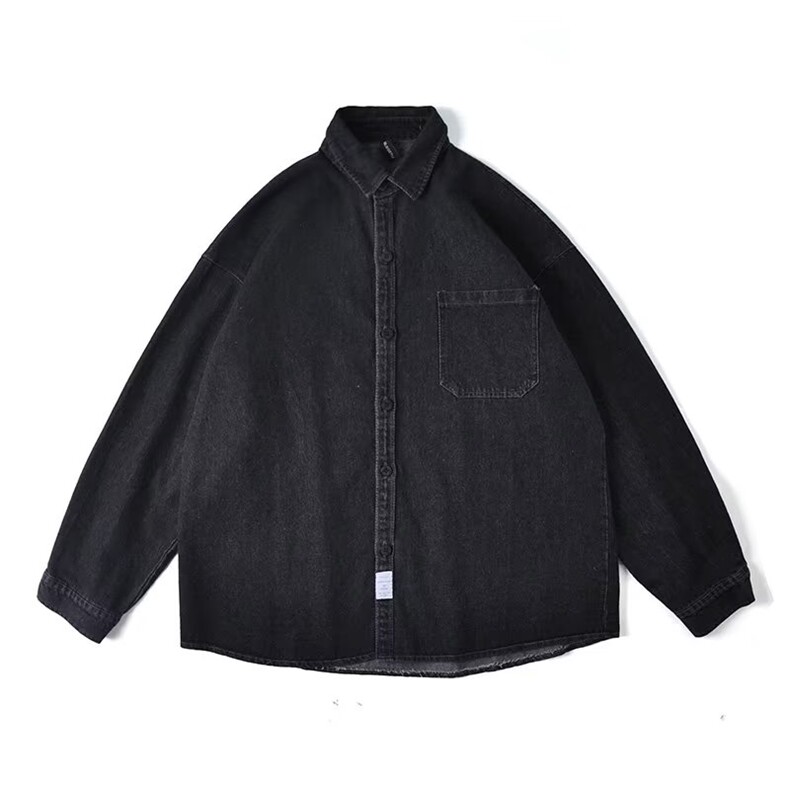 高品质秋冬款男牛仔衬衫加厚休闲夹克补丁外套CS8811P55,男装衬衫,星座1013-1