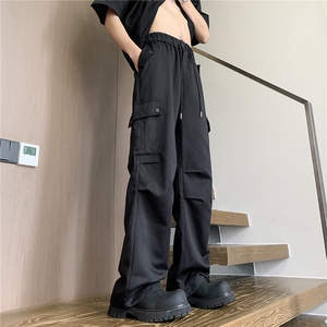 抖音春夏中性风休闲裤男多口袋直筒宽松工装裤男K10015-特P38