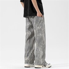 2520/P45休闲裤男美式个性大码宽松潮男百搭长裤子运动直筒裤，男装休闲裤，星座1204