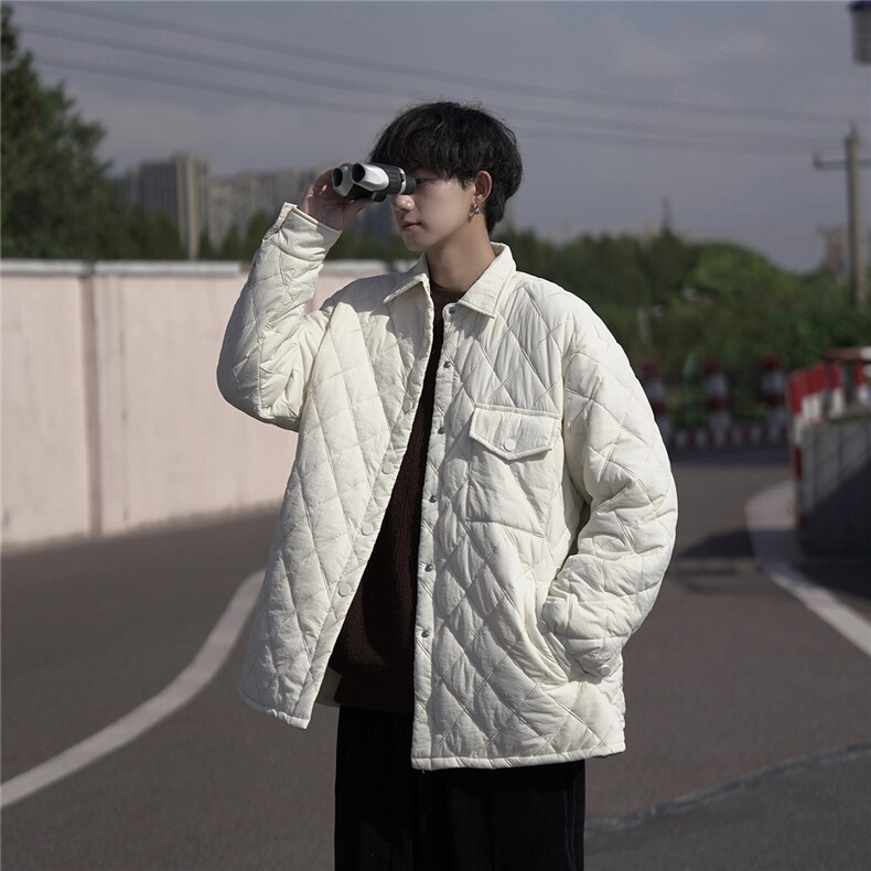 衬衫版型棉衣轻薄宽松格子设计感翻领棉服A170-M822-TP30,男装衬衫,电商A170