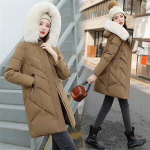 2024冬季新款时尚潮流女装棉衣 长款加厚保暖羽绒服 显瘦百搭外套图片
